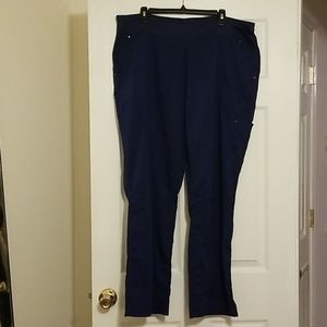Healing Hands yoga style scrub pant in navy blue